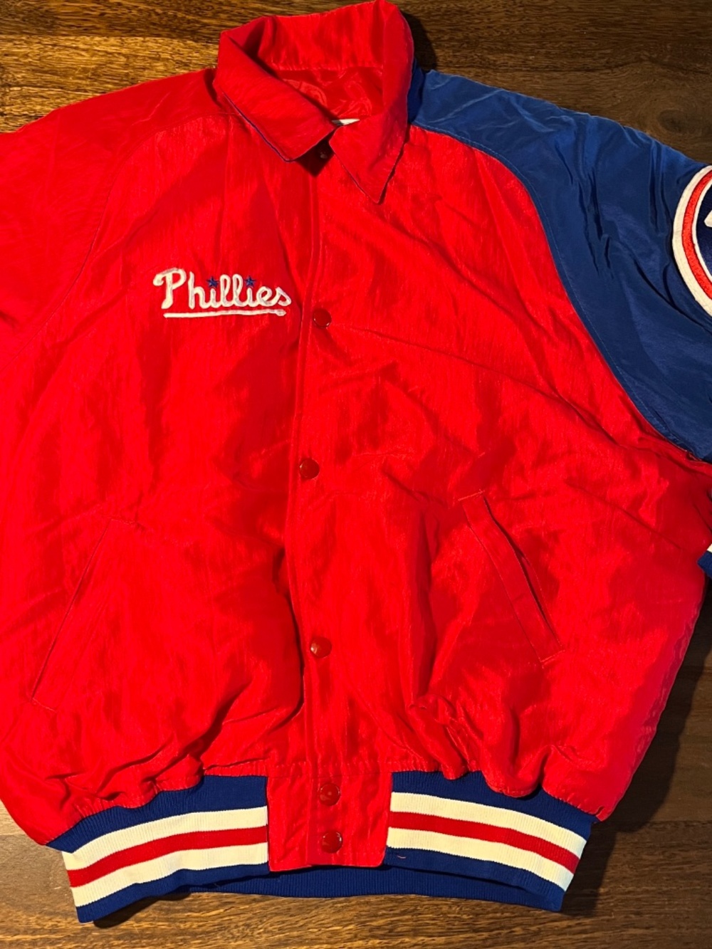 Vintage 1990s Phillies Autographed Diamond Collection Varsity Jacket by Starter.